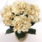 Set of 2: Beige Hydrangea Flower Bushes | 20-Inch | 7 Lifelike Silk Blooms & Foliage | UV Resistant | Indoor/Outdoor Use | Spring & Summer Bushes | Home & Office Decor